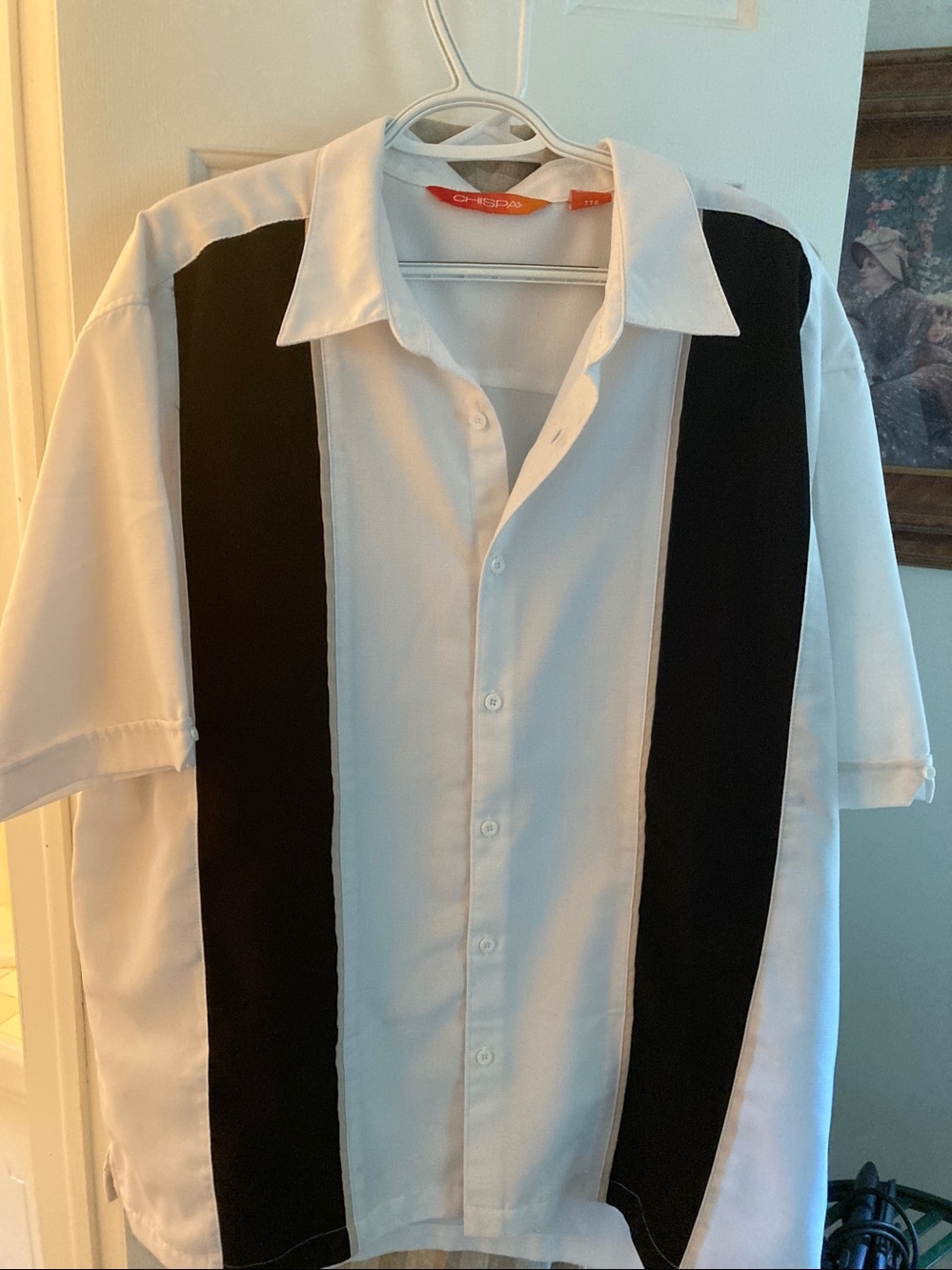 CHISPA  White/Black Double Panel Bowling  Shirt XXL. TTG